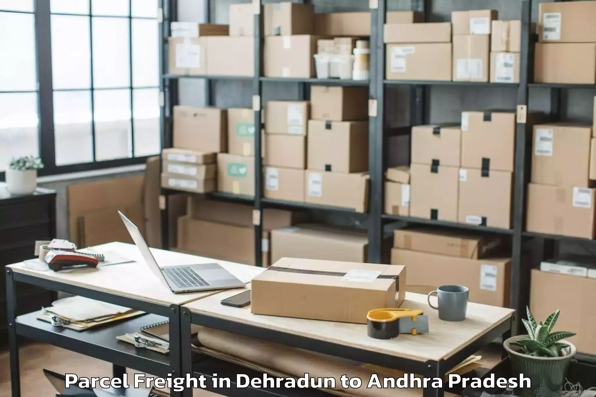 Leading Dehradun to Maddipadu Parcel Freight Provider